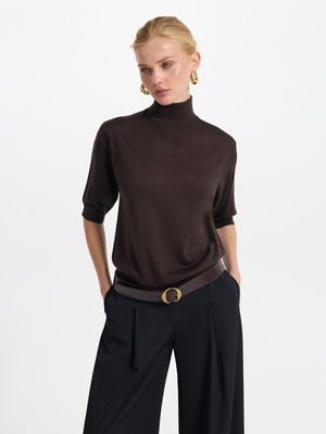 

Свитер из шерсти с короткими рукавами