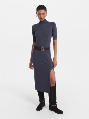 

Трикотажное платье миди с разрезом