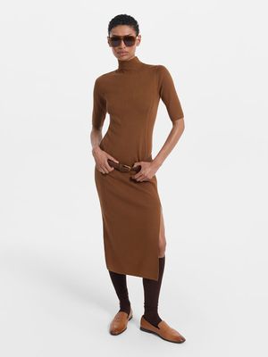 

Трикотажное платье миди с разрезом