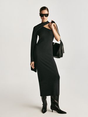 

Трикотажное платье с шерстью и тенселем