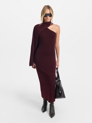 

Трикотажное платье с шерстью и тенселем