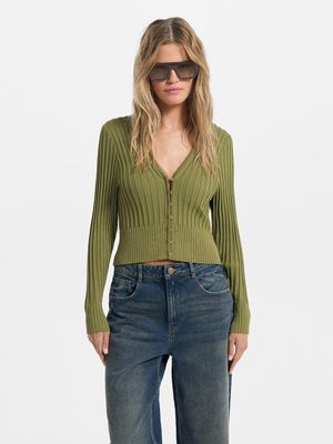 

Кардиган облегающего кроя в рубчик