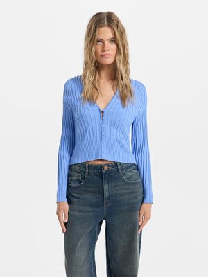 

Кардиган облегающего кроя в рубчик