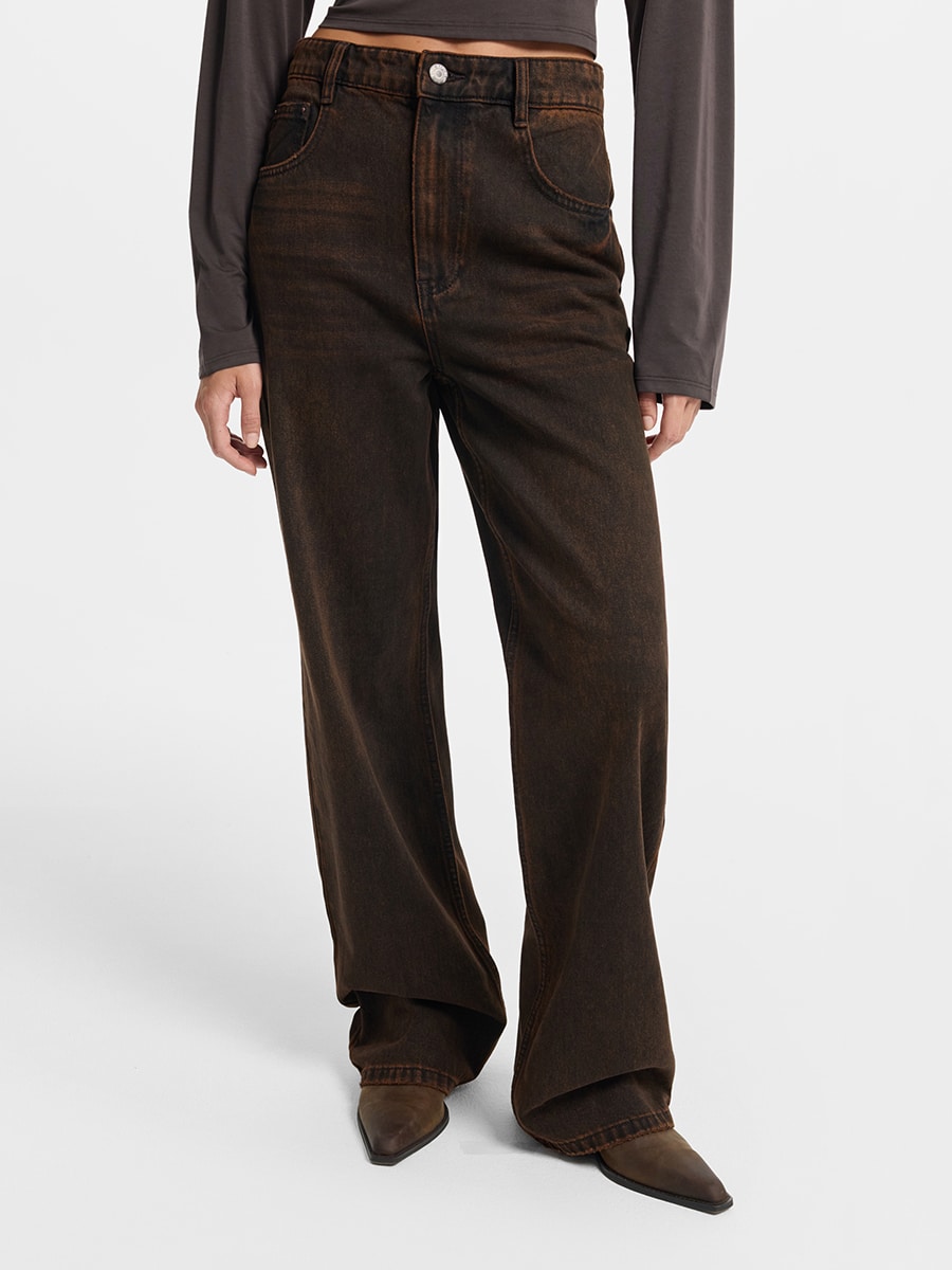 Джинсы Straight fit с высокой посадкой