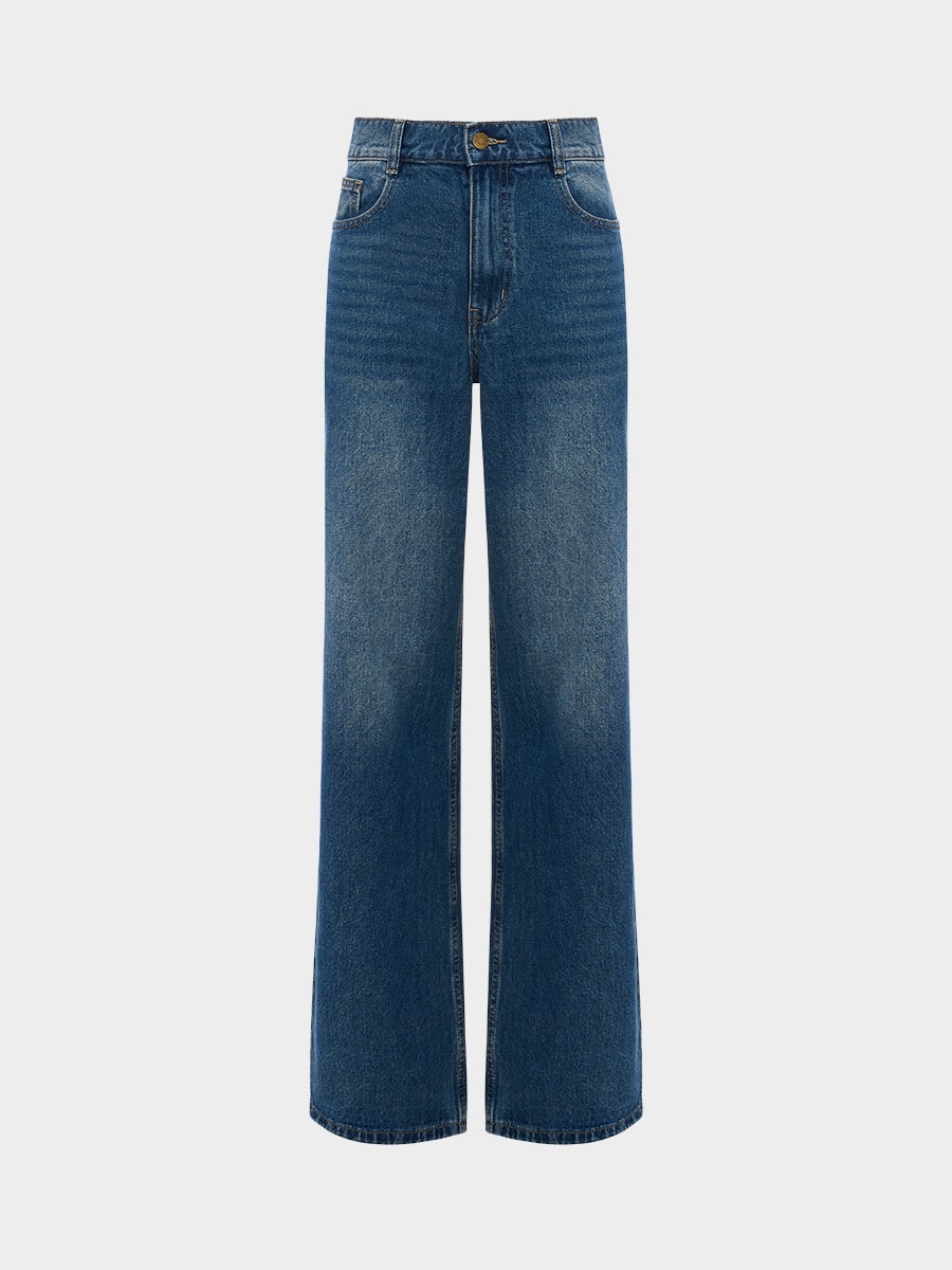 Джинсы Straight fit с высокой посадкой