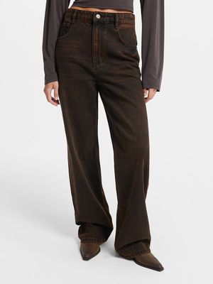 

Джинсы Straight fit с высокой посадкой