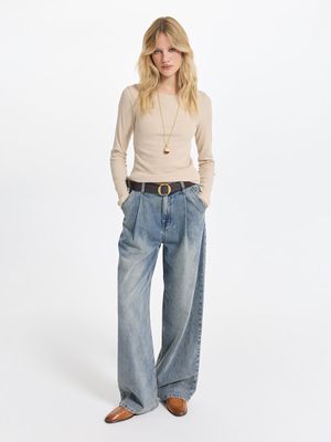 Джинсы Wide leg с высокой посадкой