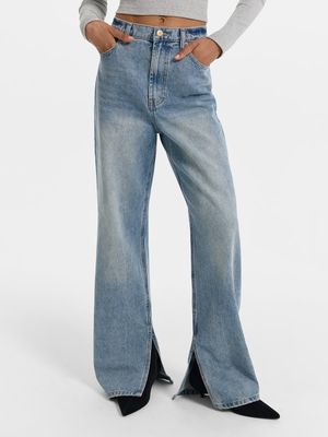 Джинсы Straight fit с высокой посадкой