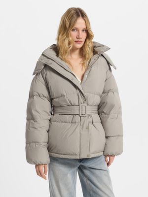 

Стеганая куртка со съемным капюшоном