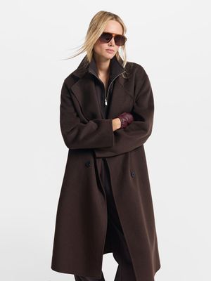 

Двубортное пальто из шерсти