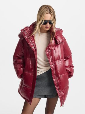 

Стеганый пуховик из водонепроницаемого нейлона