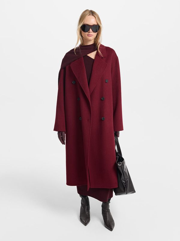 Двубортное пальто из шерсти