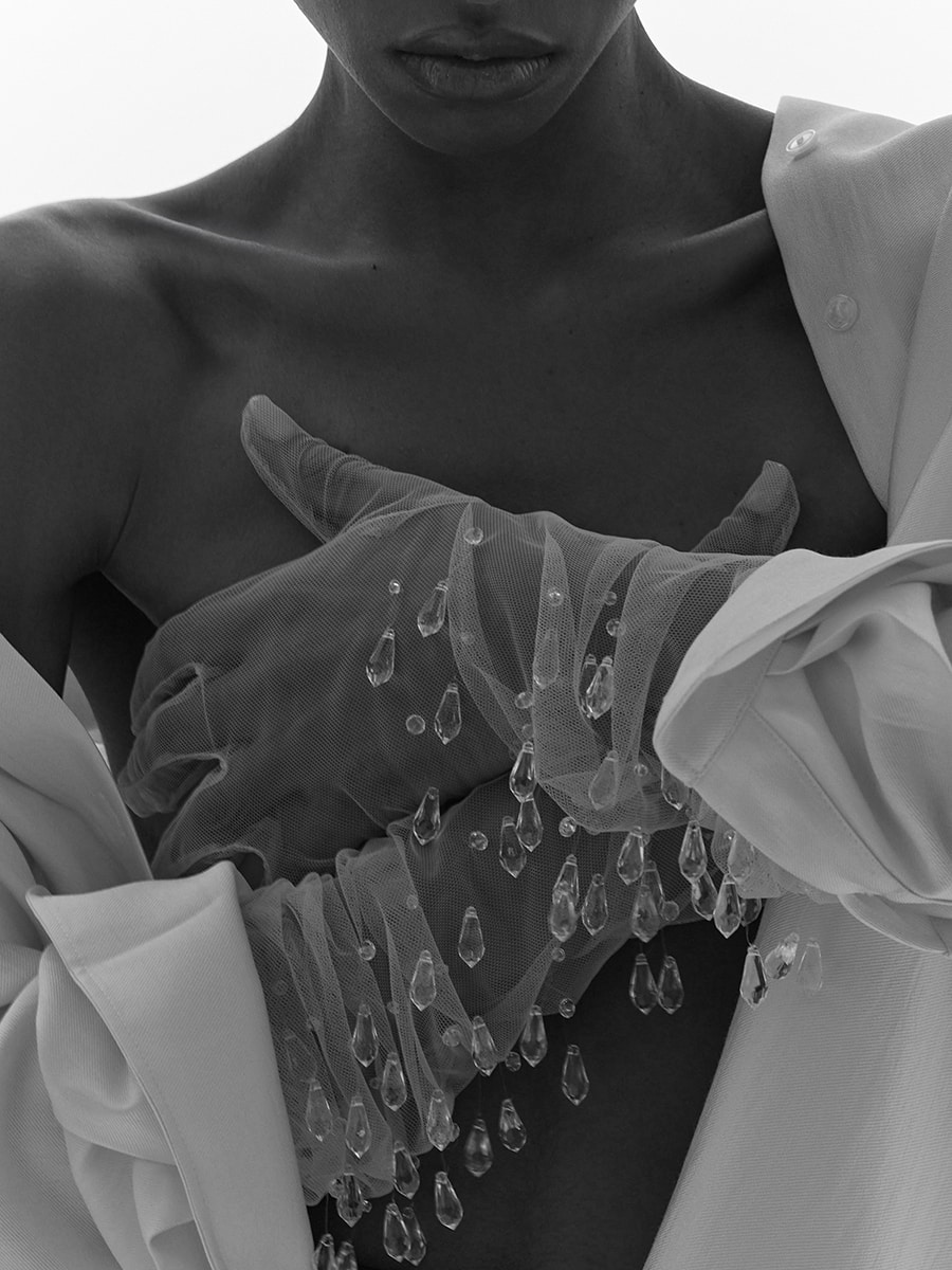 Перчатки с кристаллами-каплями 544217008-99