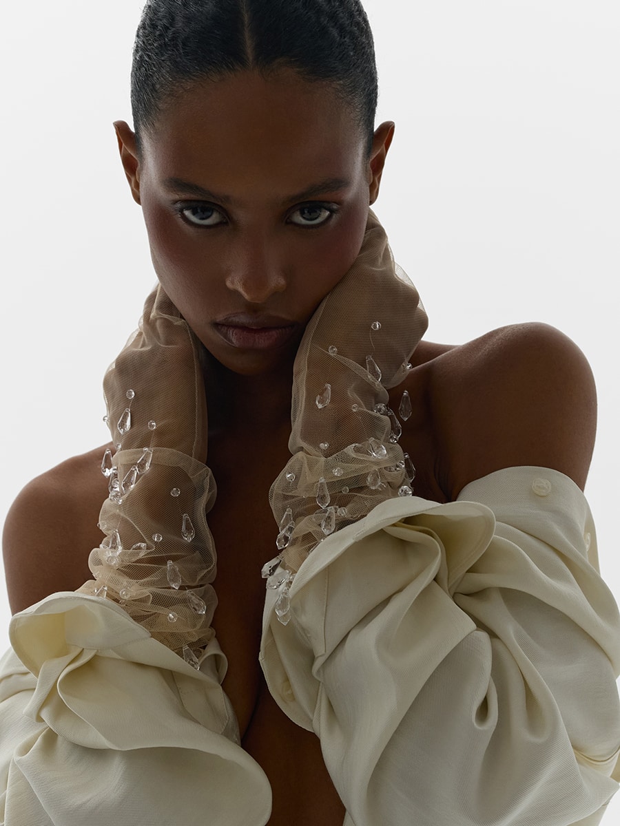 Перчатки с кристаллами-каплями 544217008-99