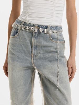 Пояс-цепочка с кристаллами