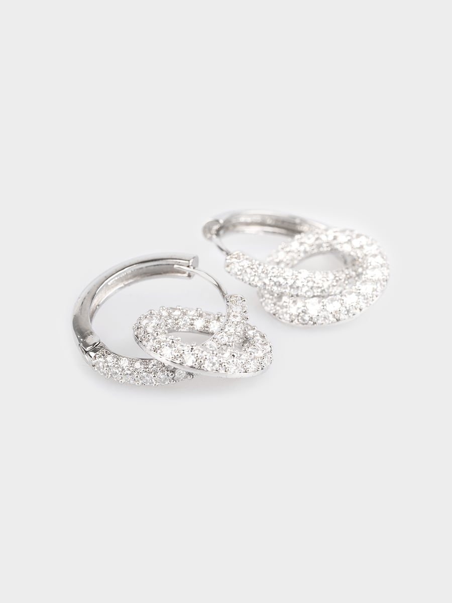 Серьги-конго со стразами