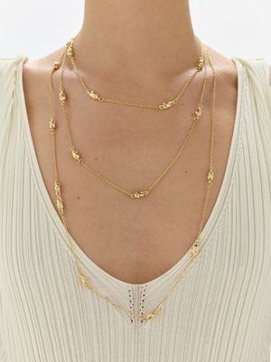 Многослойное колье из цепочек