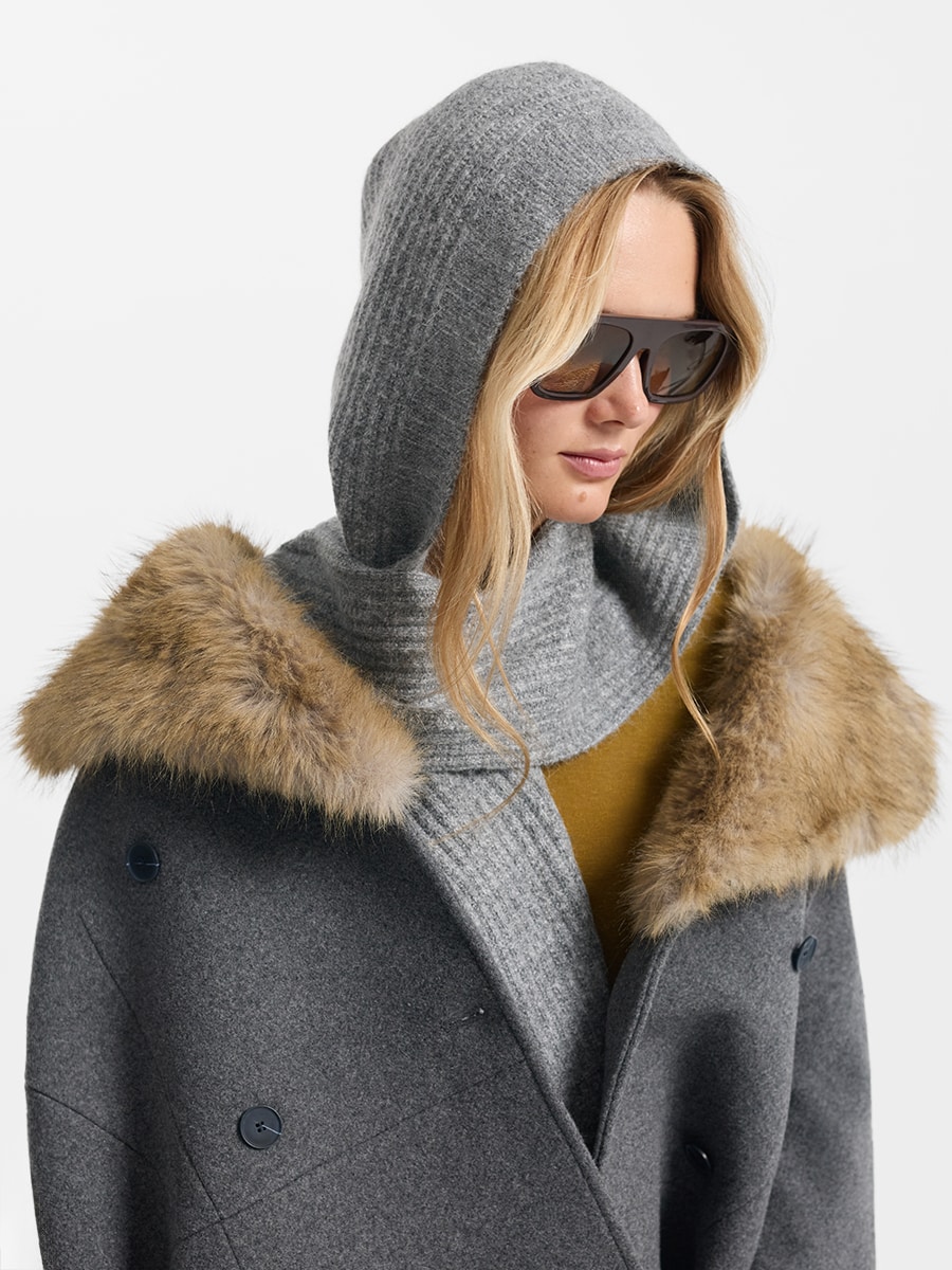 Шарф-капюшон с ангорой и шерстью 544828007-32