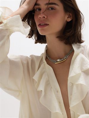 

Многослойное колье из цепочек