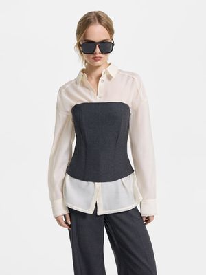 

Корсетный топ с шерстью