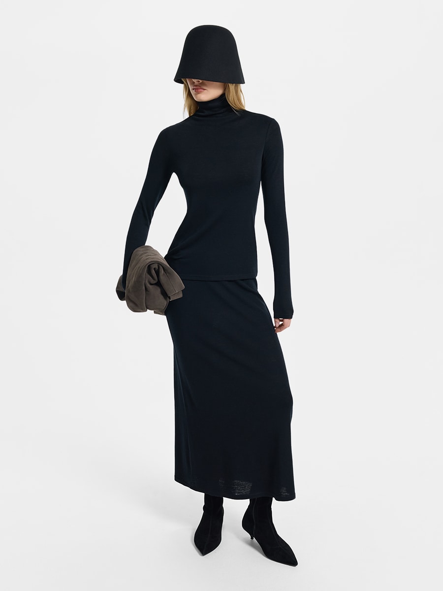Трикотажная юбка из 100% шерсти