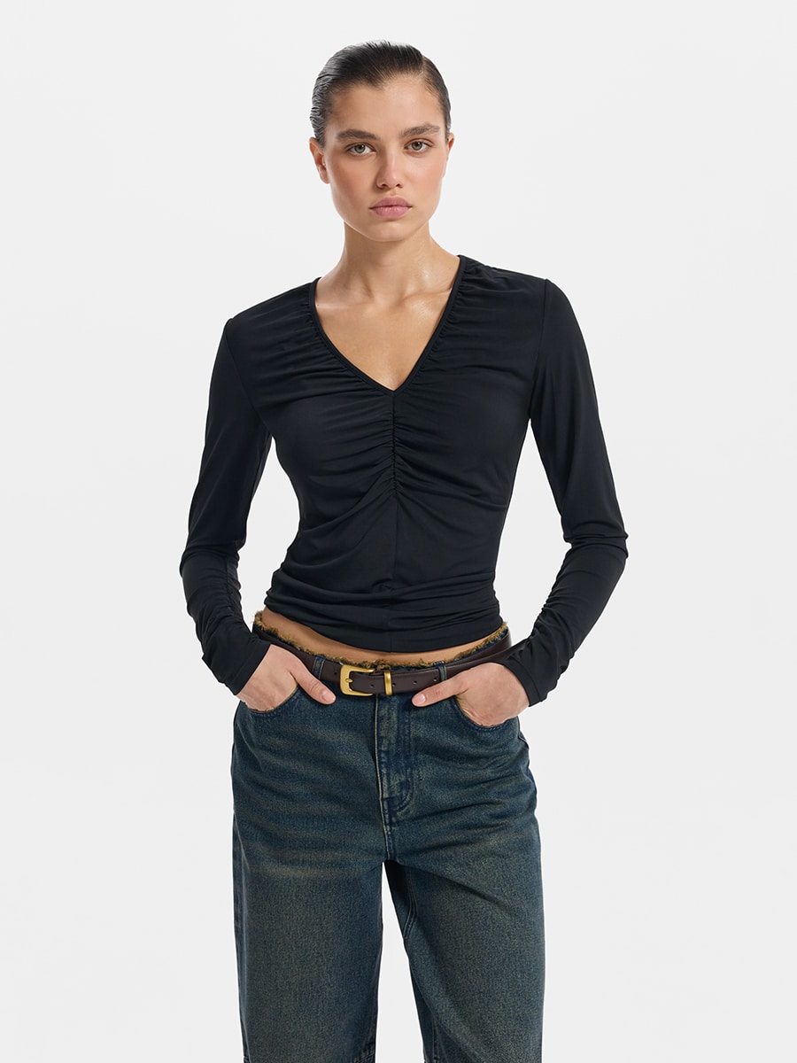 Лонгслив с драпировкой