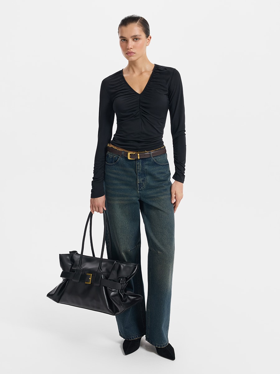 Лонгслив с драпировкой