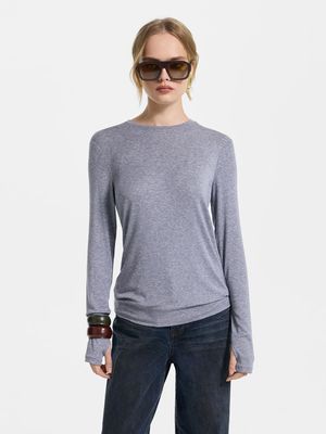 

Лонгслив из тенселя и шерсти