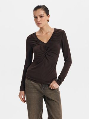 

Лонгслив с драпировкой