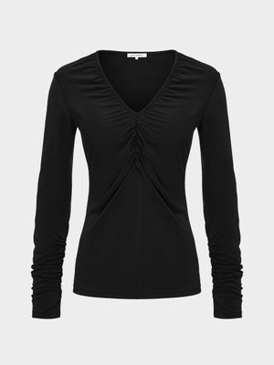 

Лонгслив с драпировкой