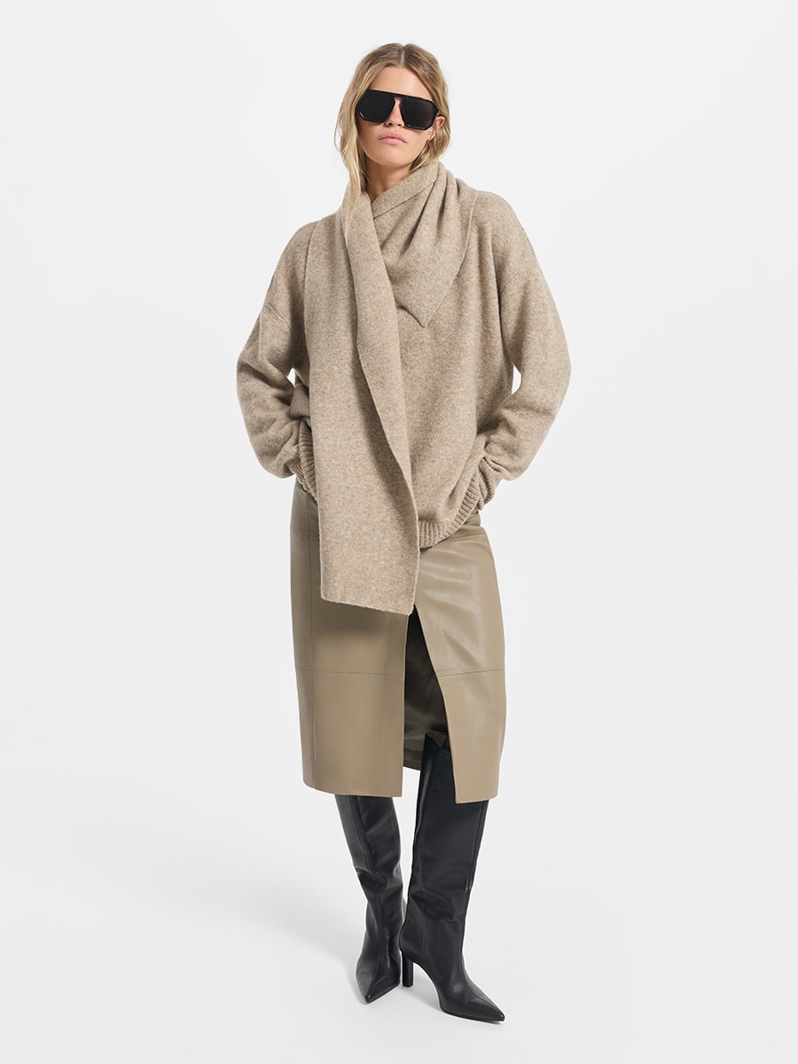 Юбка-карандаш из экокожи