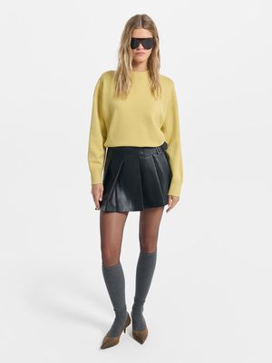 

Юбка в складку из экокожи