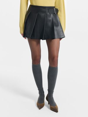 

Юбка в складку из экокожи