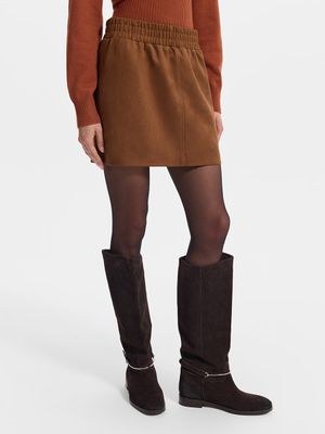 

Юбка мини из экозамши