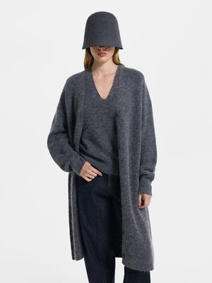 

Длинный кардиган с шерстью и мохером