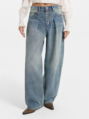 

Джинсы Baggy fit с высокой посадкой