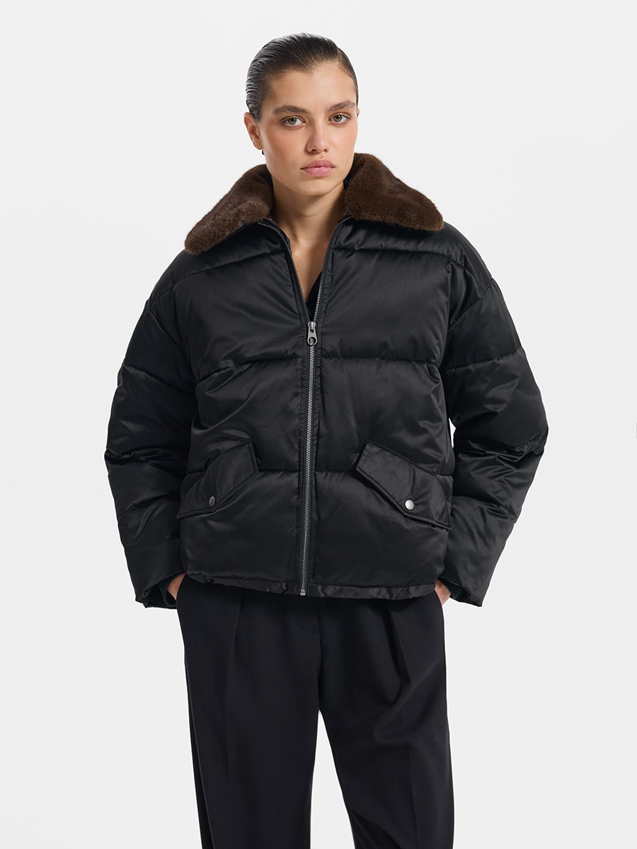 Куртка с меховым воротником