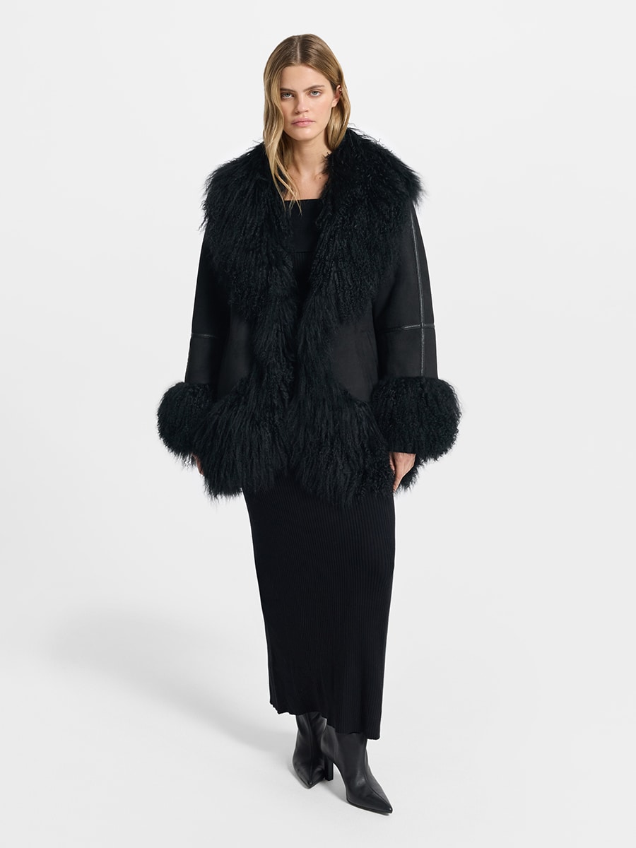 Дубленка с мехом ламы