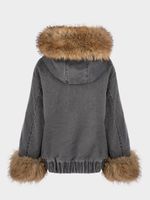 Утепленный джинсовый бомбер 