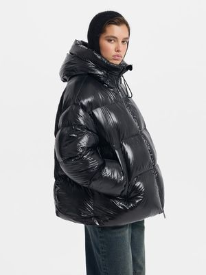 

Стеганый пуховик с натуральным пухом