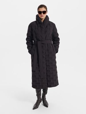 

Стеганое пальто с натуральным пухом