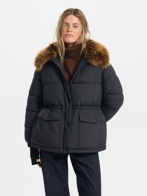 

Куртка с меховым воротником