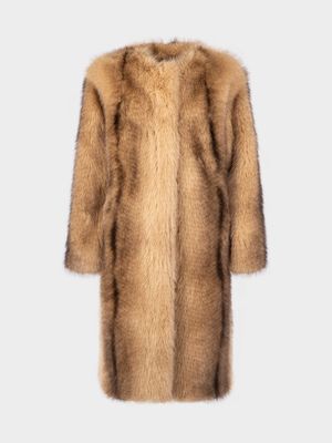 Длинная шуба из экомеха