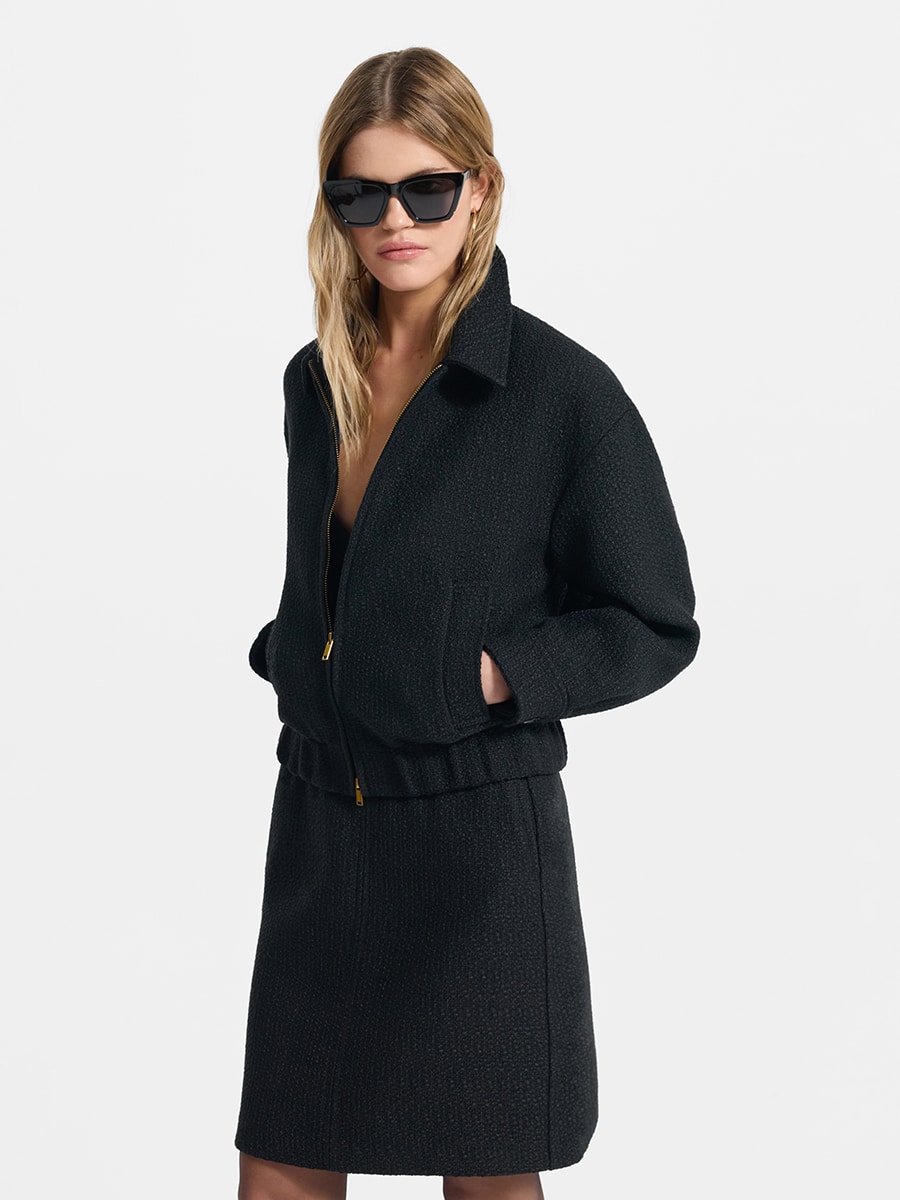 Твидовый бомбер с шерстью