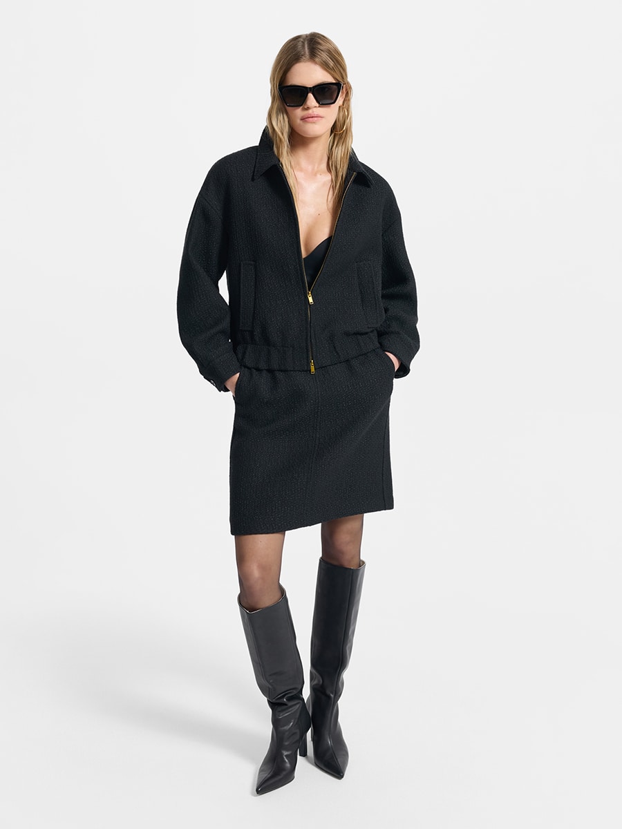 Твидовый бомбер с шерстью