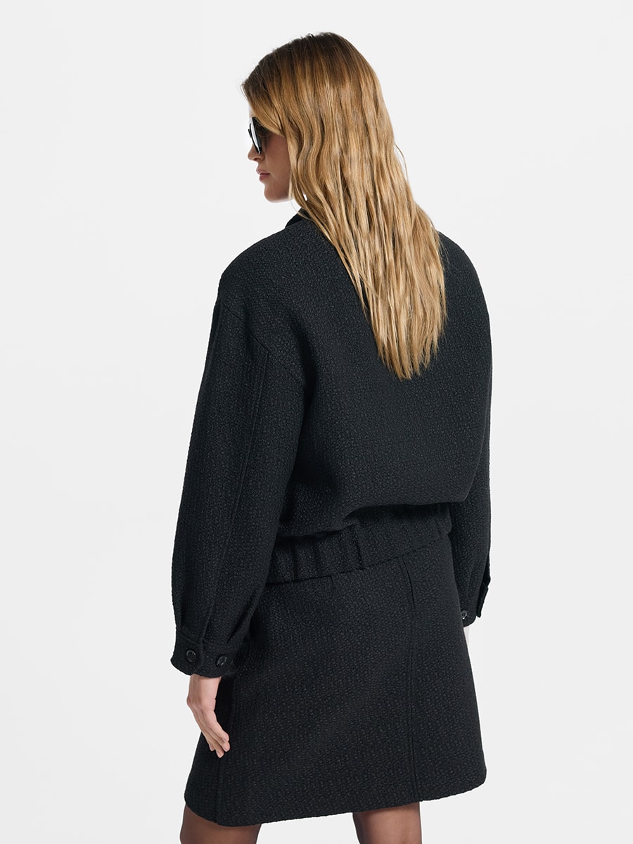 Твидовый бомбер с шерстью