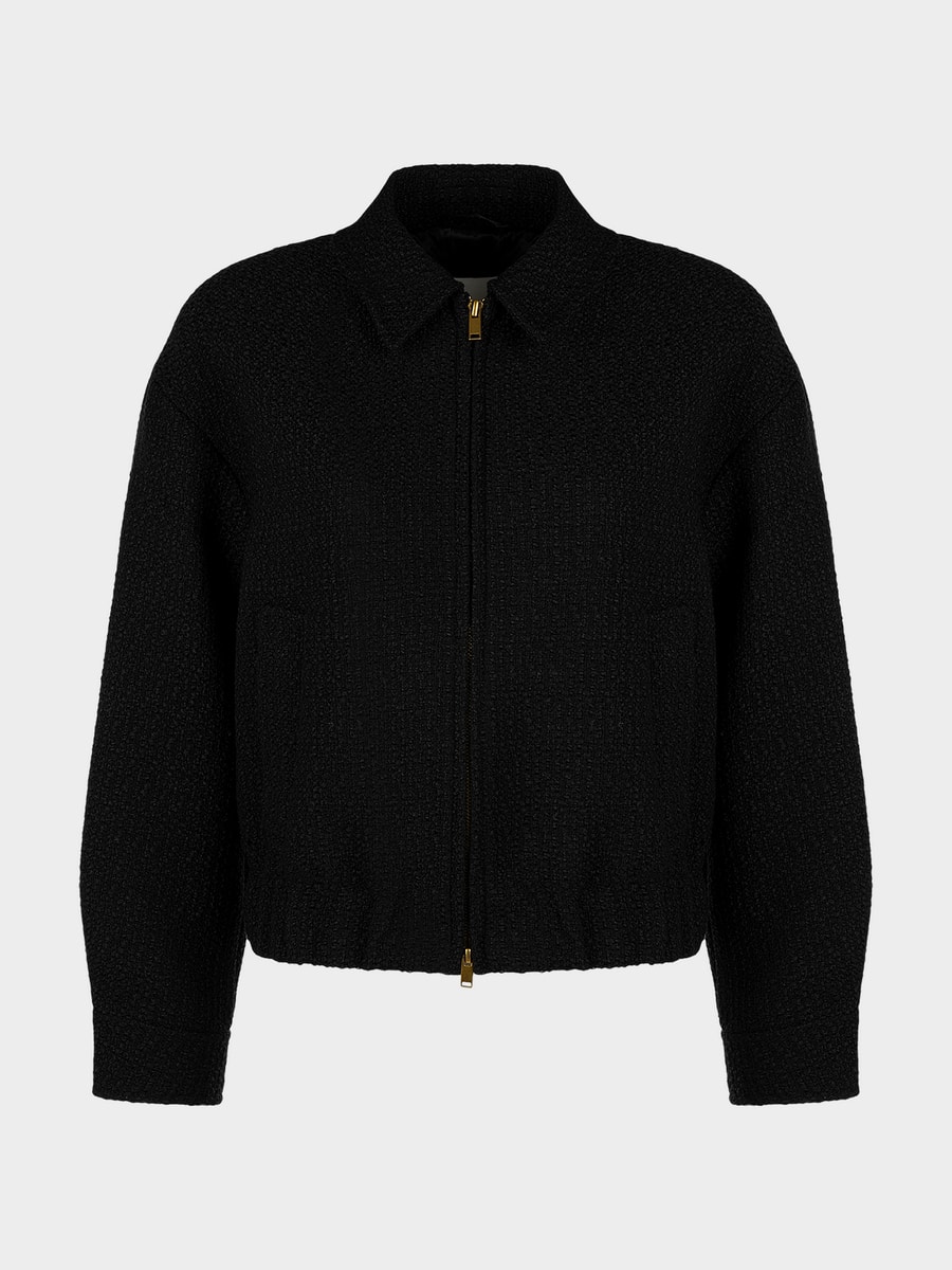 Твидовый бомбер с шерстью