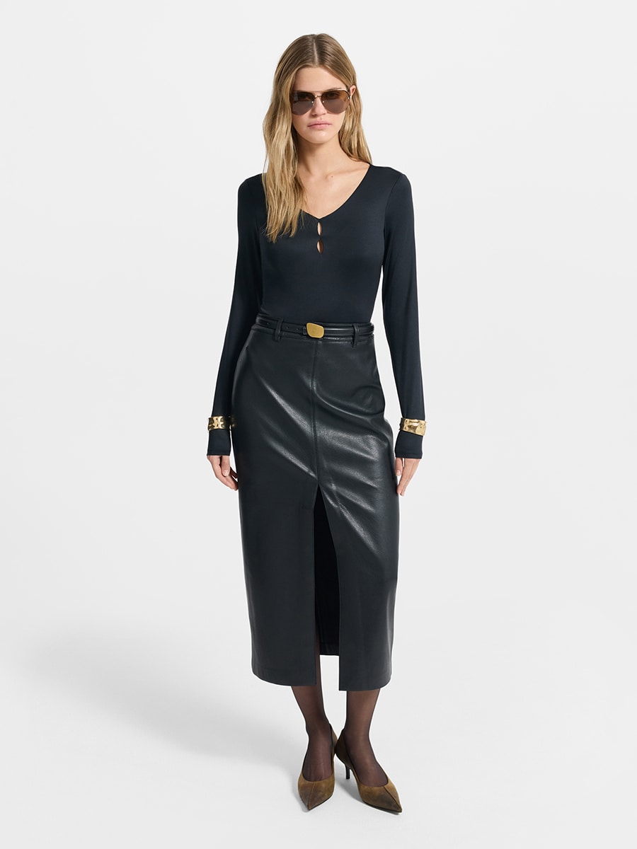 Юбка-карандаш из экокожи