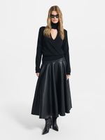 Юбка миди из экокожи