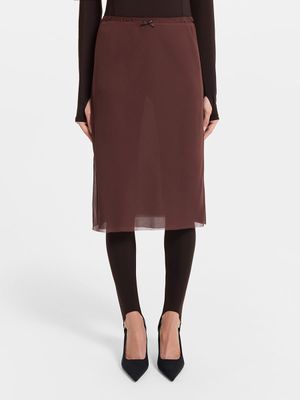 

Двухслойная шифоновая юбка миди